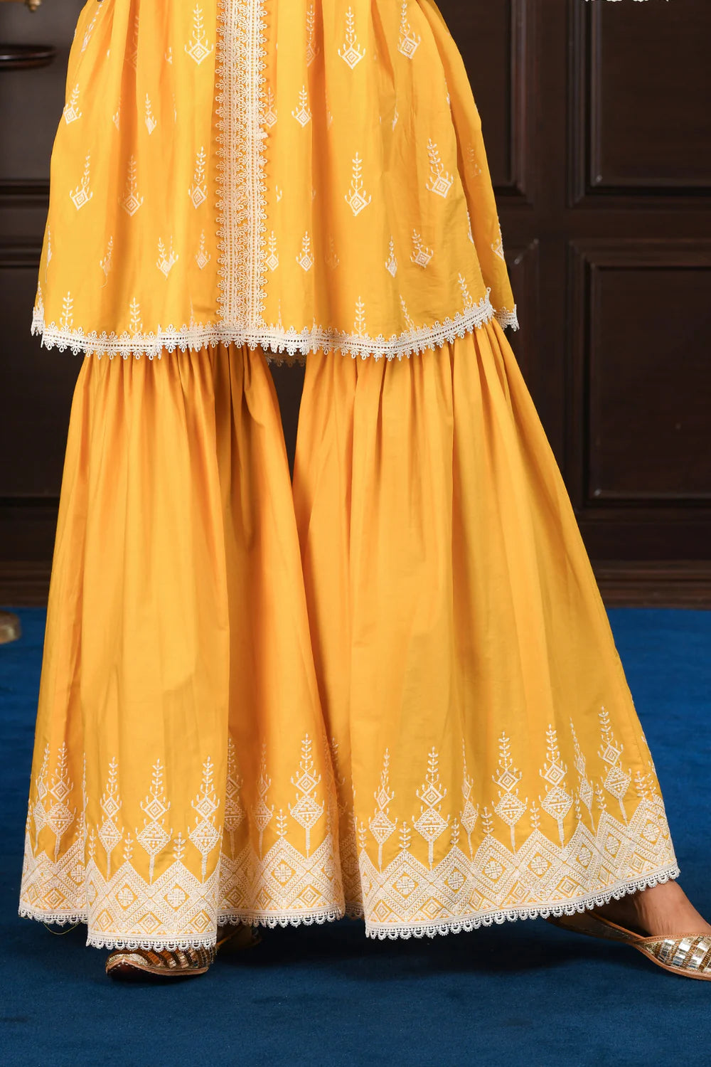 Mulmul Cotton ALAIA Kurta with Alaia Gharara