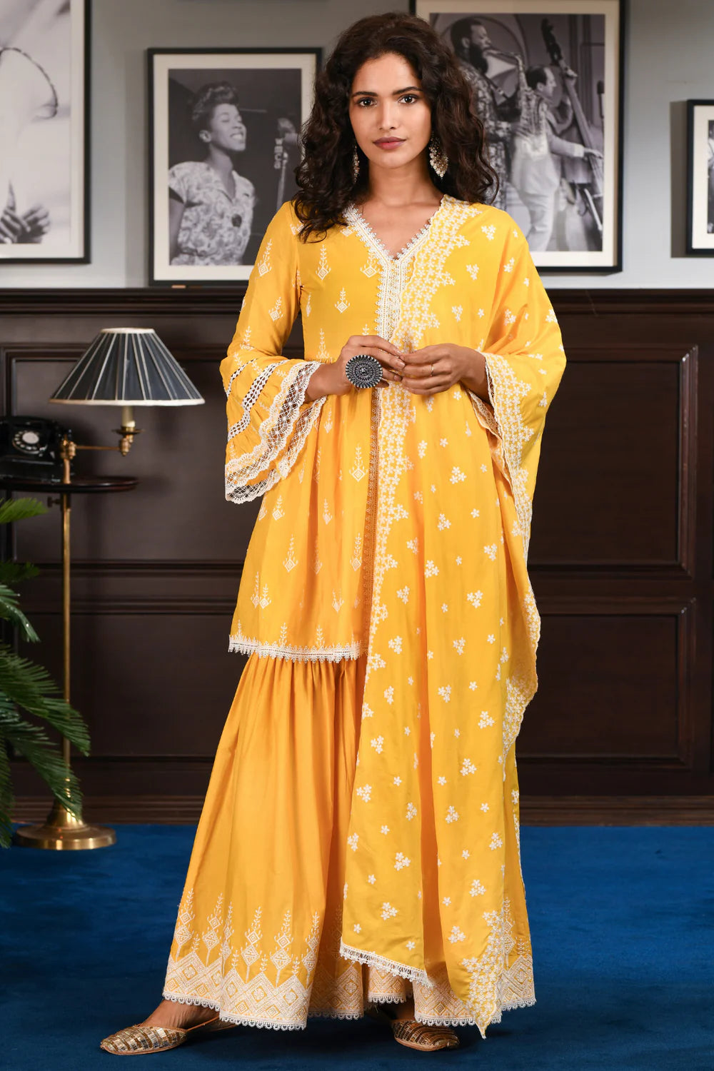 Mulmul Cotton ALAIA Kurta with Alaia Gharara