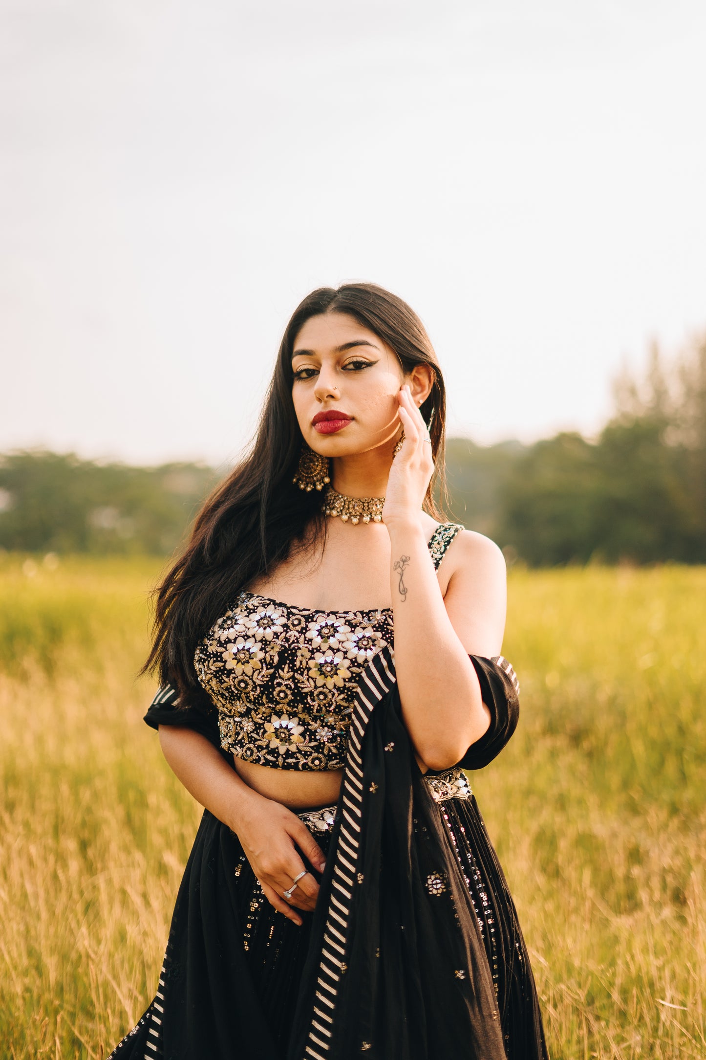 Royal Black Vanshika Lehenga