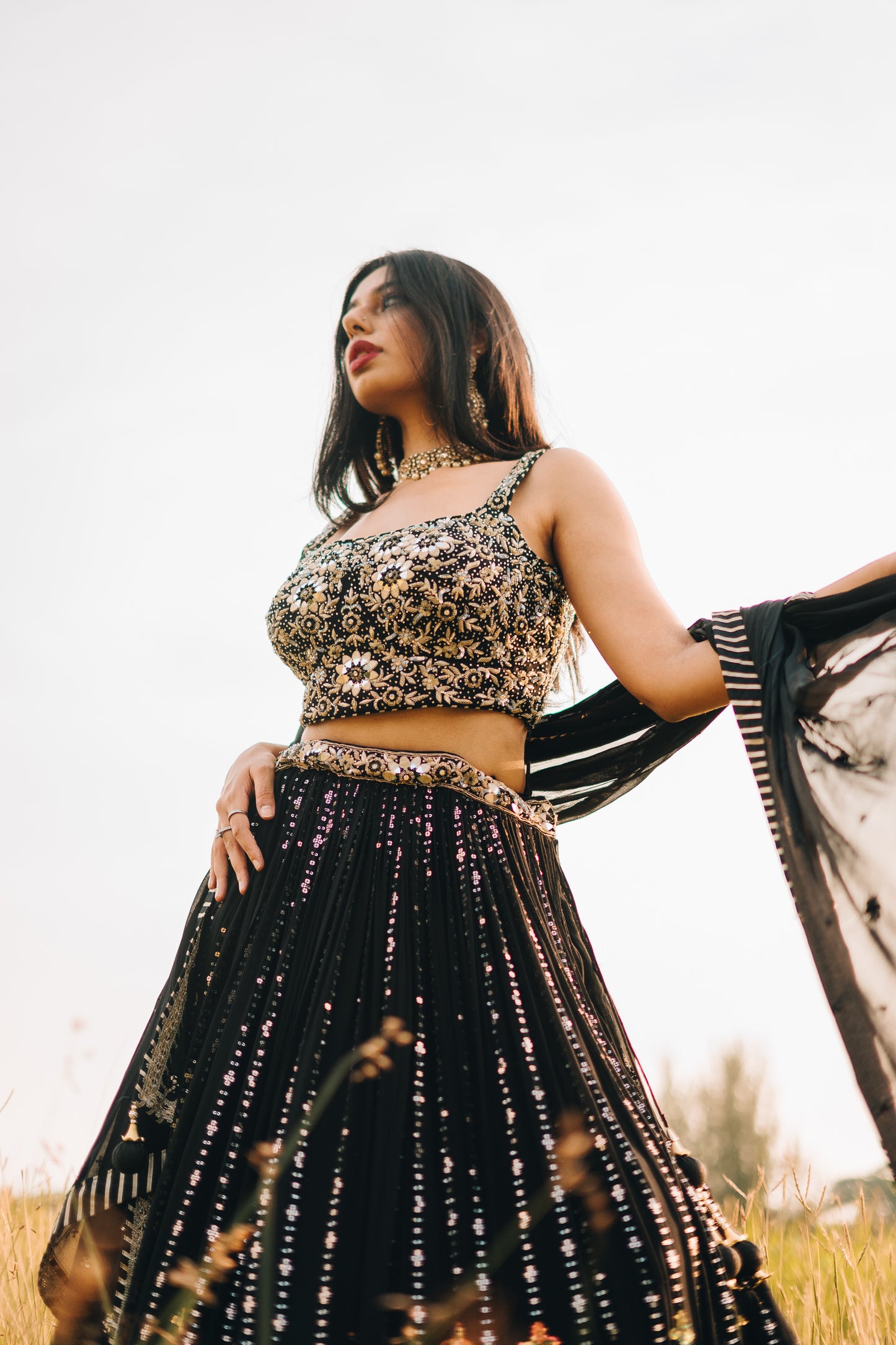 Royal Black Vanshika Lehenga