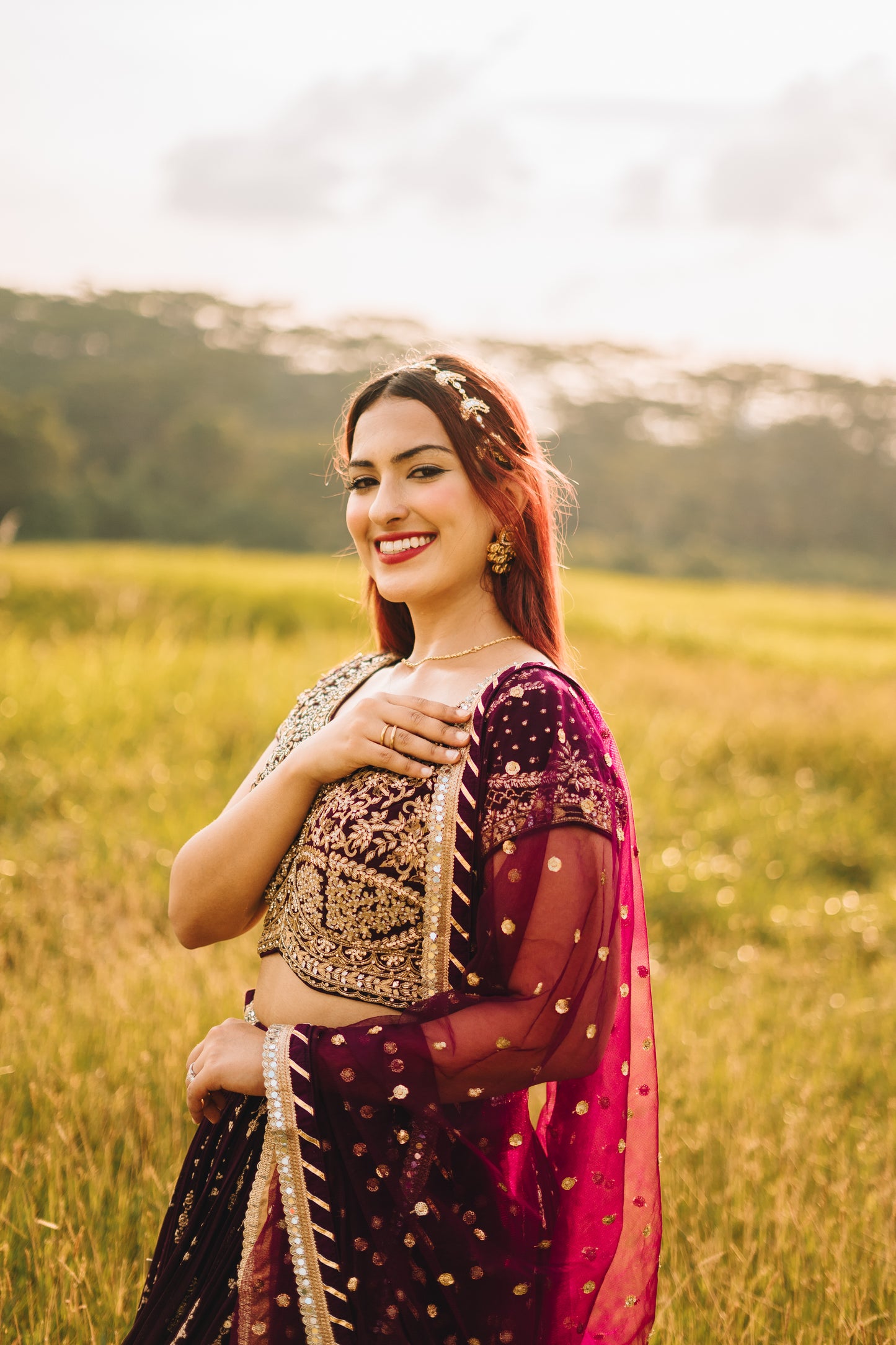 Raeesa Plum Lehenga