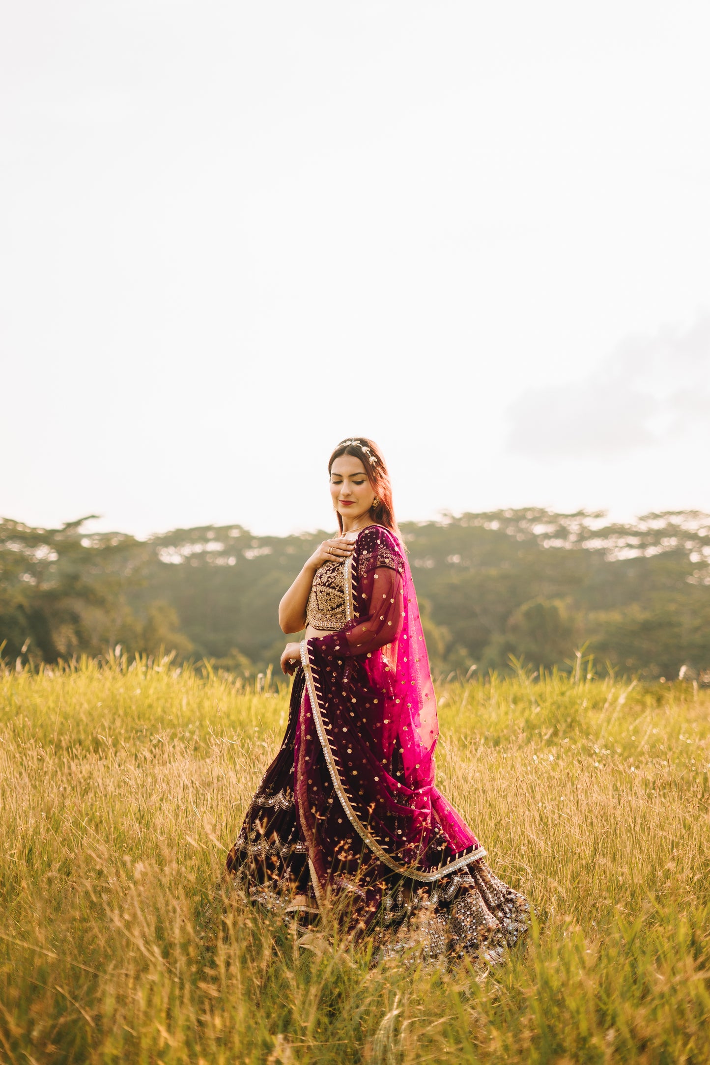 Raeesa Plum Lehenga