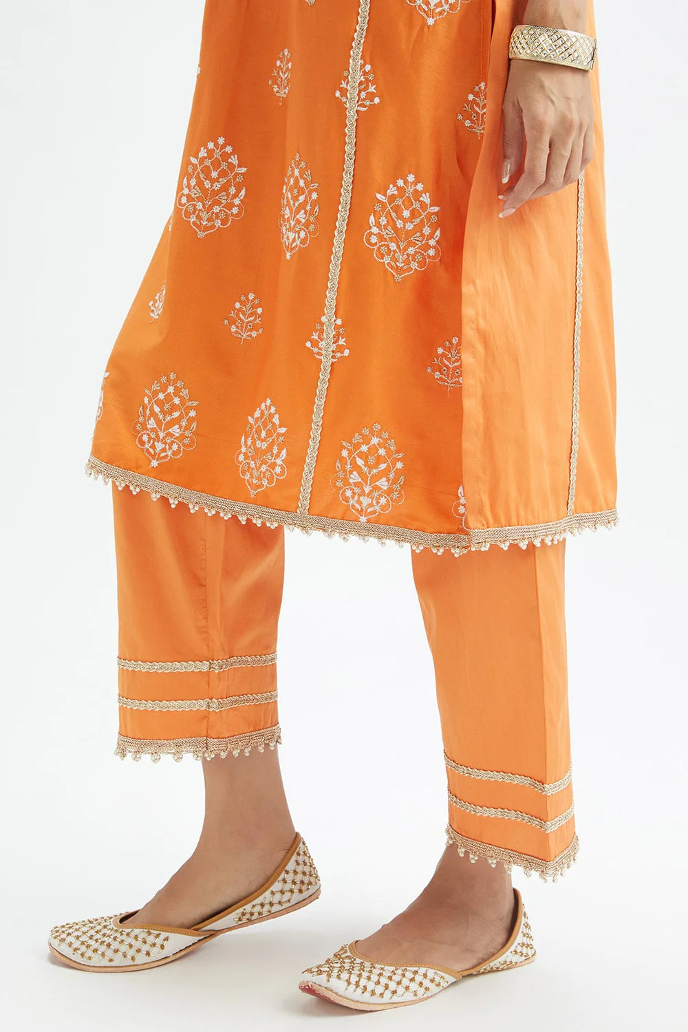 Mulmul Supima Satin Jane Orange