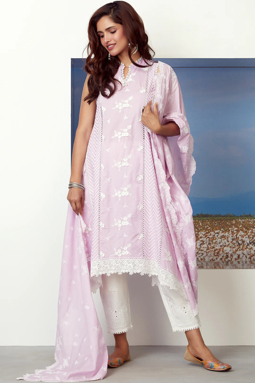 Mulmul Lilac Cotton Glory