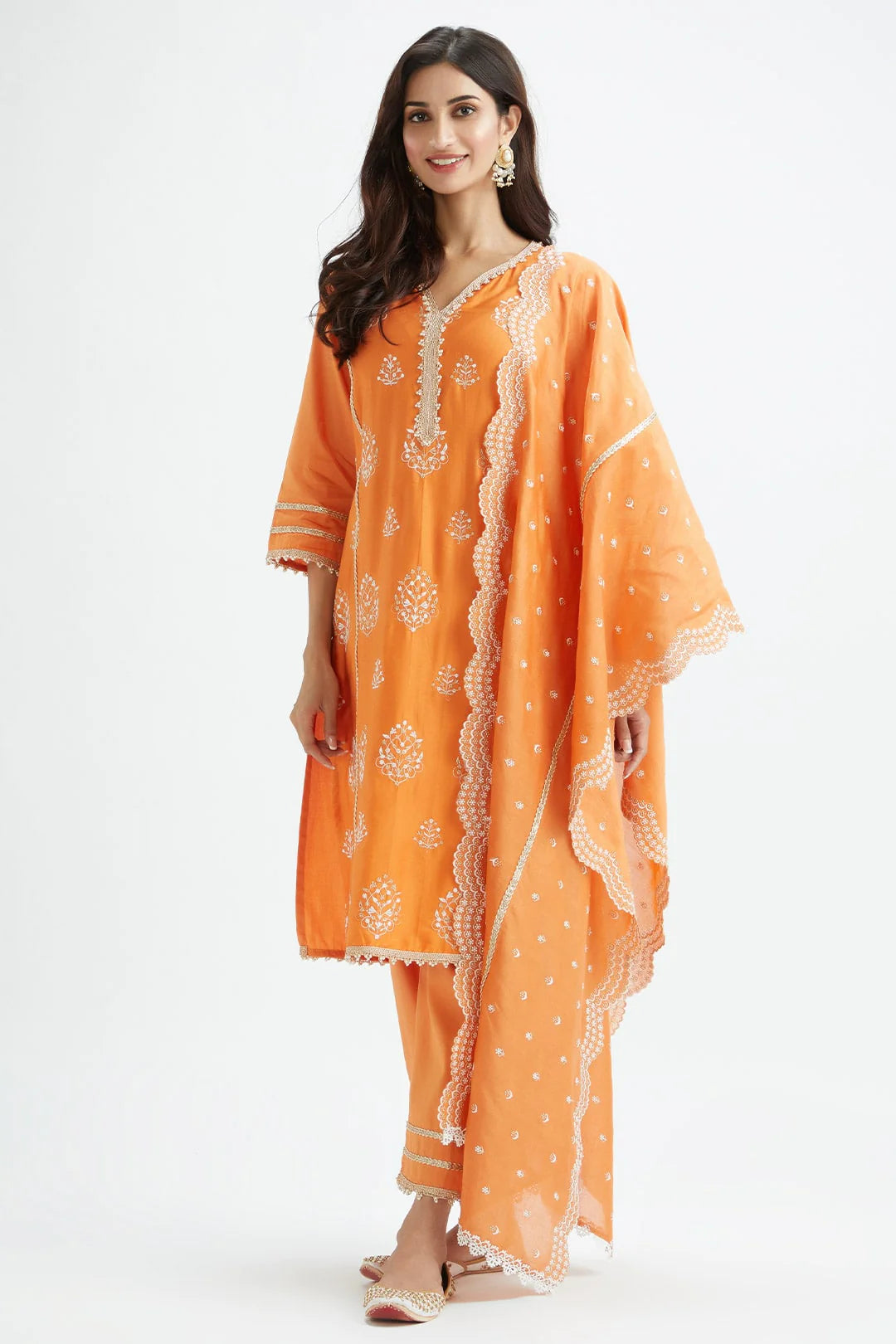 Mulmul Supima Satin Jane Orange