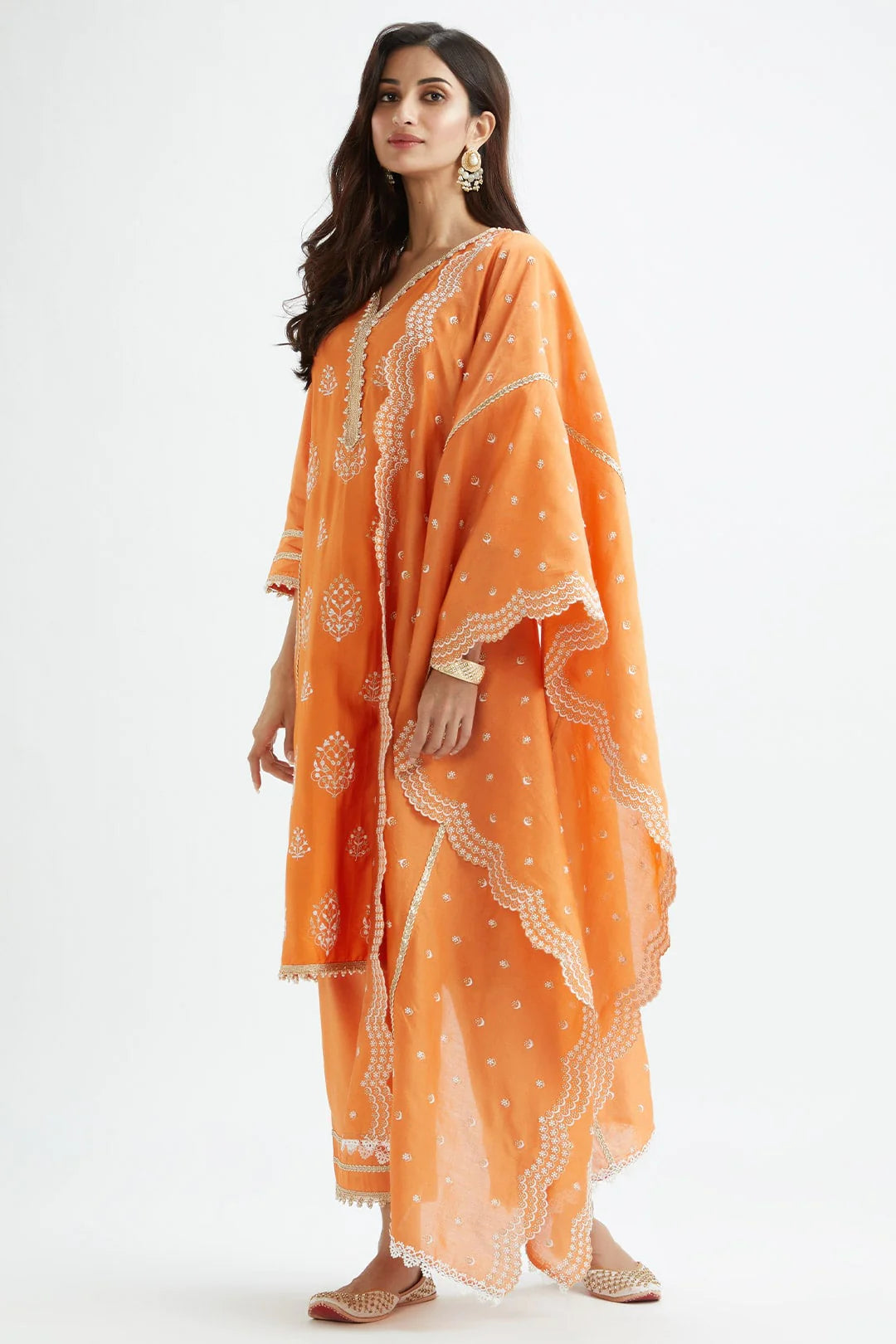 Mulmul Supima Satin Jane Orange