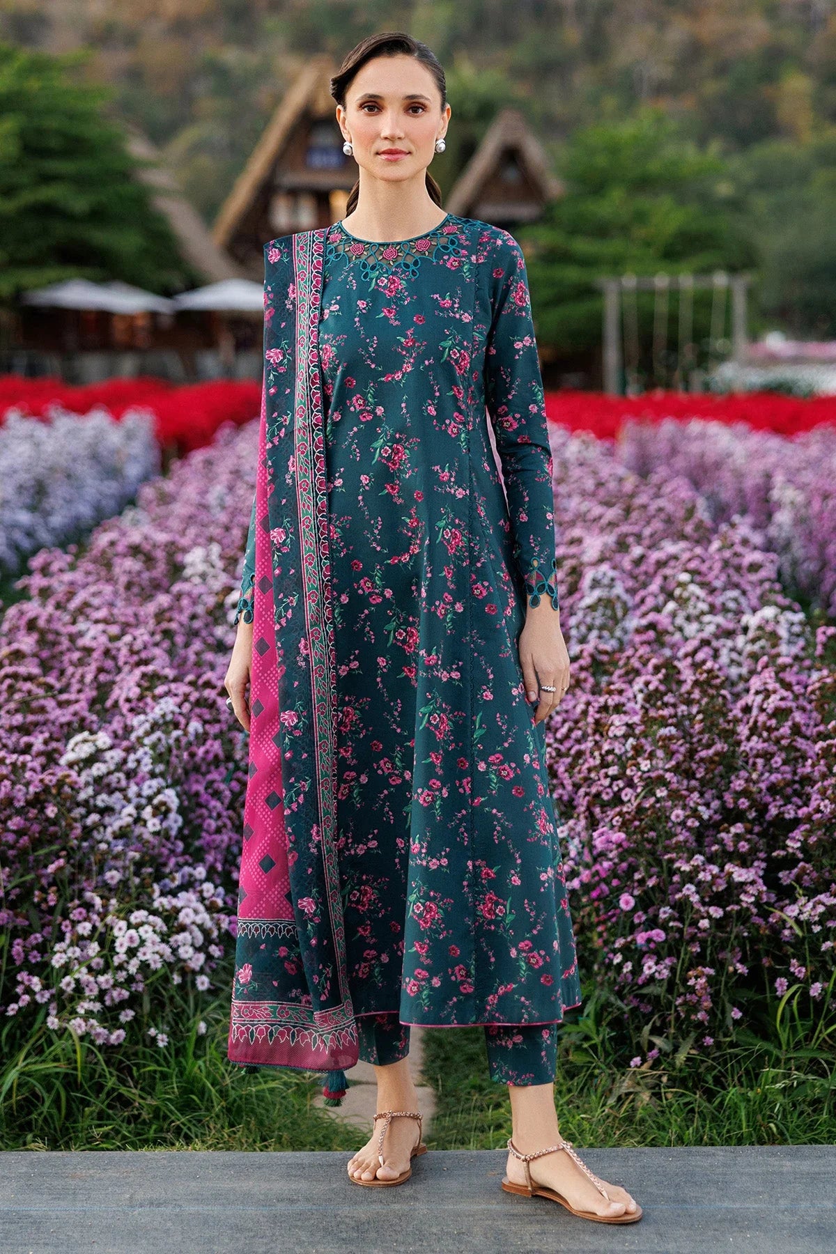 Sania Lawn Suit (Teal)