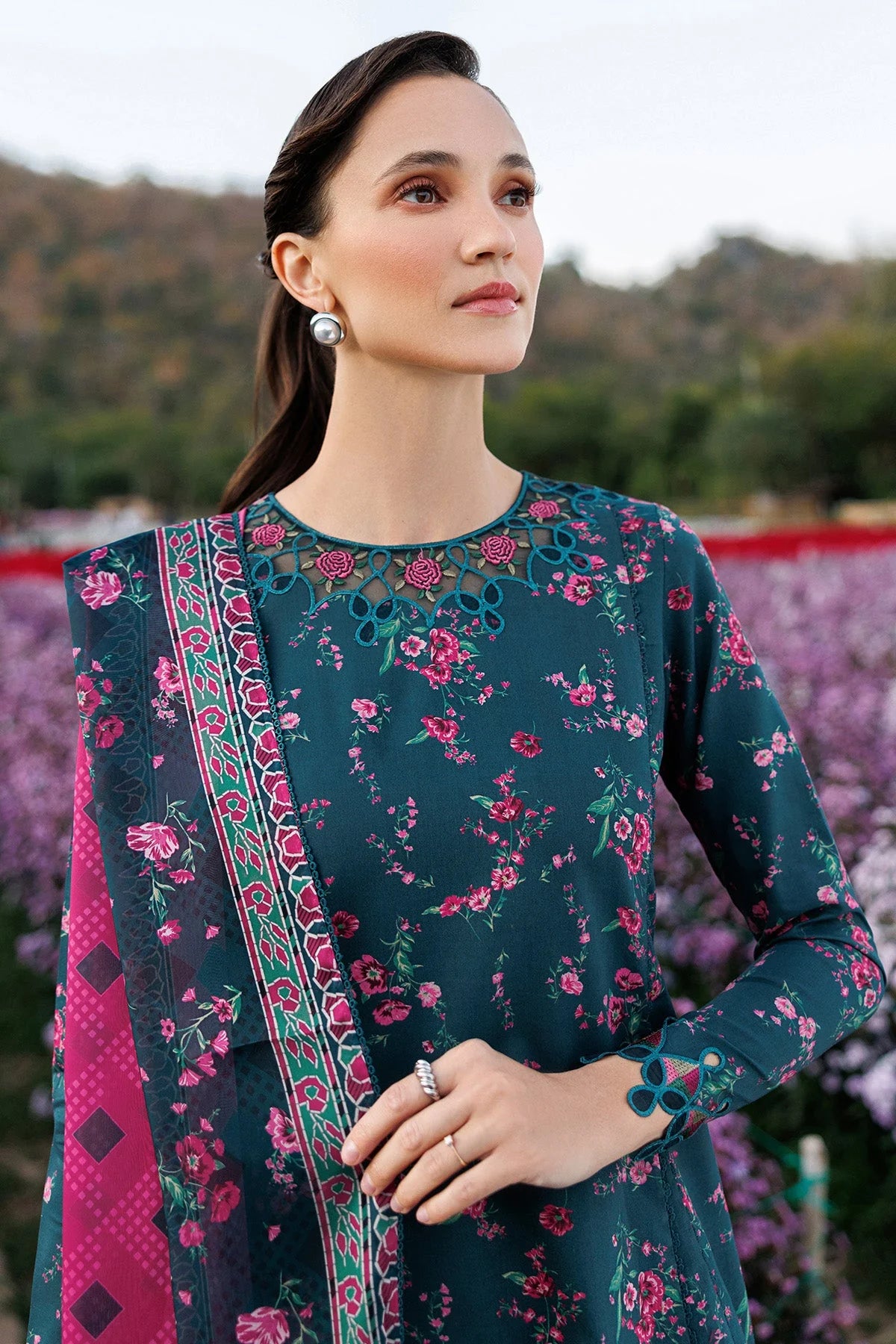 Sania Lawn Suit (Teal)