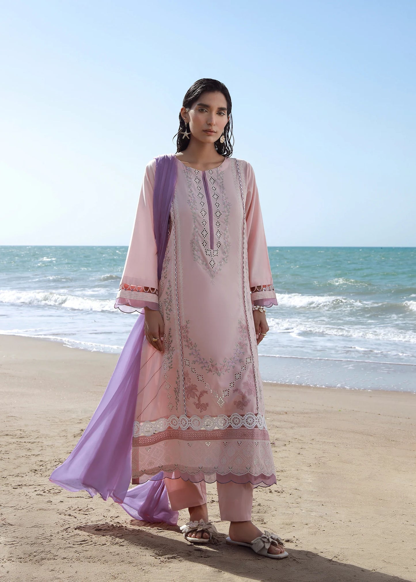 Pink Embroidered Suit