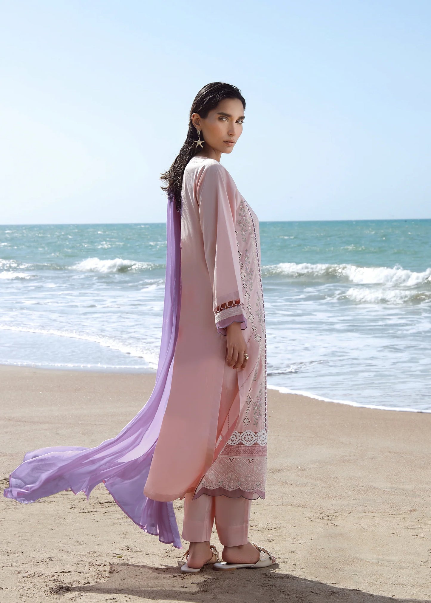 Pink Embroidered Suit