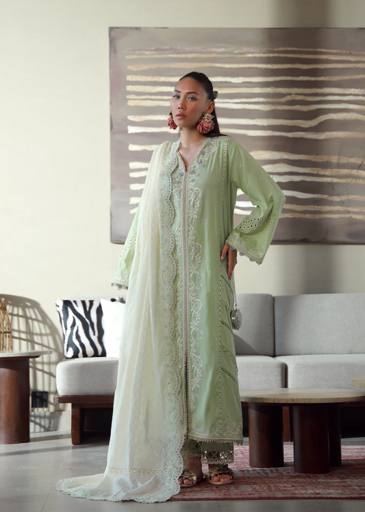 Mint Green Embroidered Suit