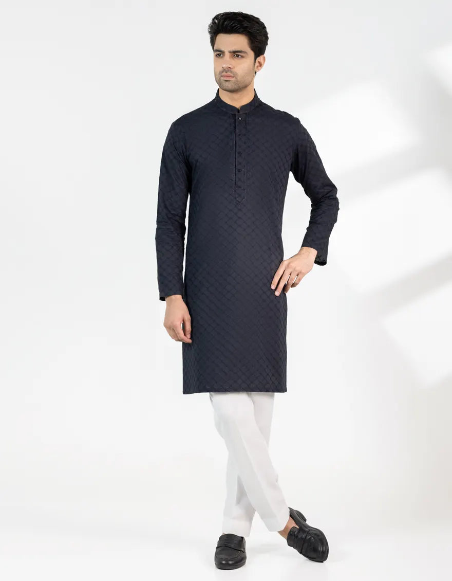 Black Embroidered Kurta