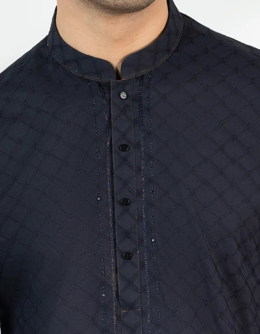 Black Embroidered Kurta